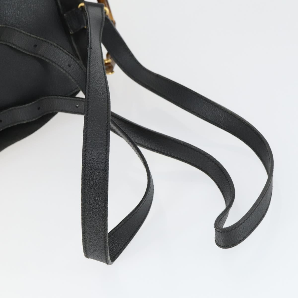 Gucci Gucci Bamboo Daim Black Suede Backpack Bag (Pre-Owned)