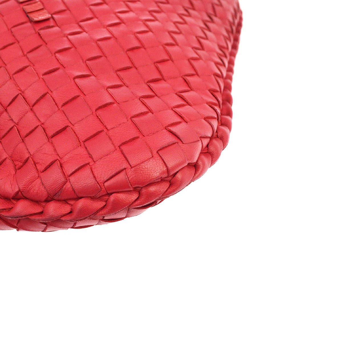 Bottega Veneta Veneta Plisse Hobo Intrecciato Nappa Red Leather Shoulder Bag Bag (Pre-Owned)