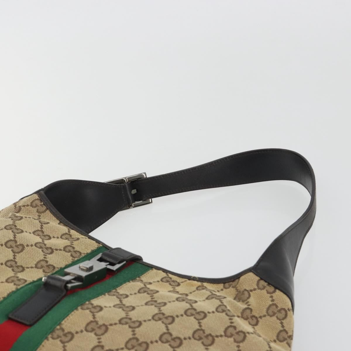 Gucci Web Jackie O Hobo Gg Canvas Beige Canvas Shoulder Bag Bag (Pre-Owned)
