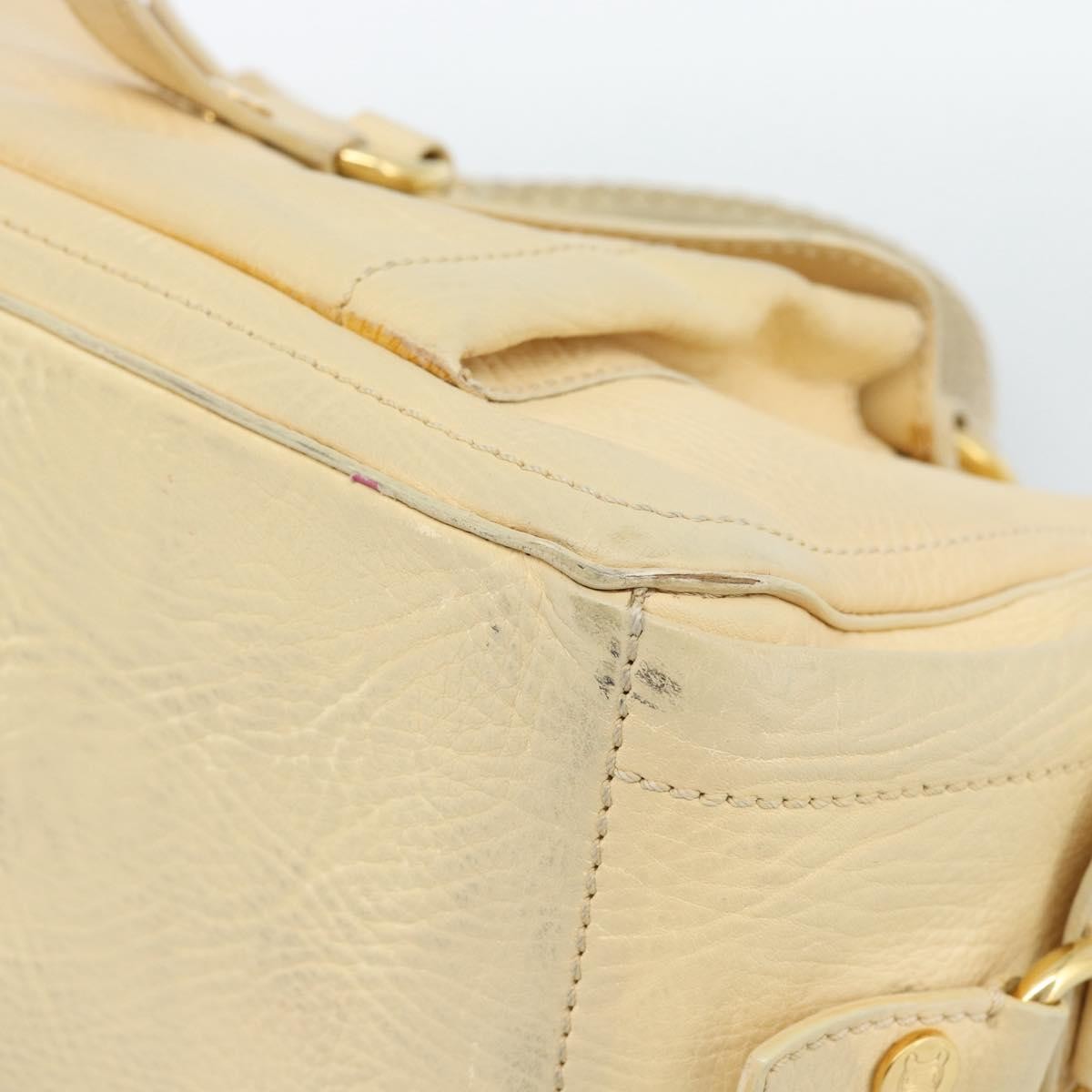 Celine Boogie Satchel Leather Beige Leather Handbag (Pre-Owned)