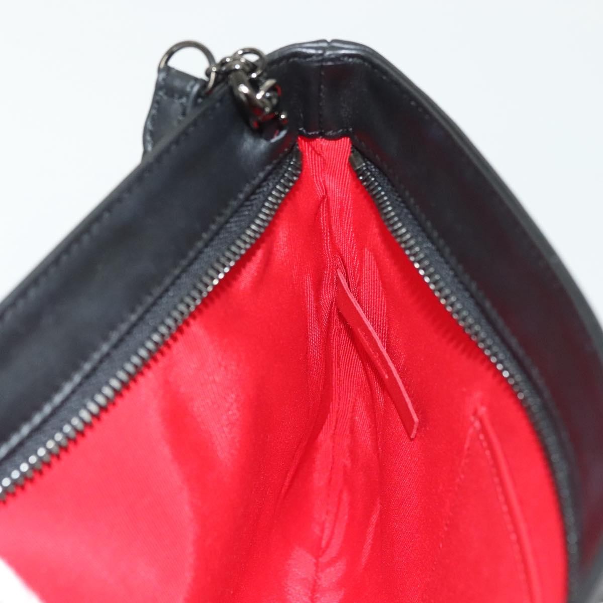 Christian Louboutin Loubiclutch Spiked Leather Black Leather Shoulder Bag Bag (Pre-Owned)