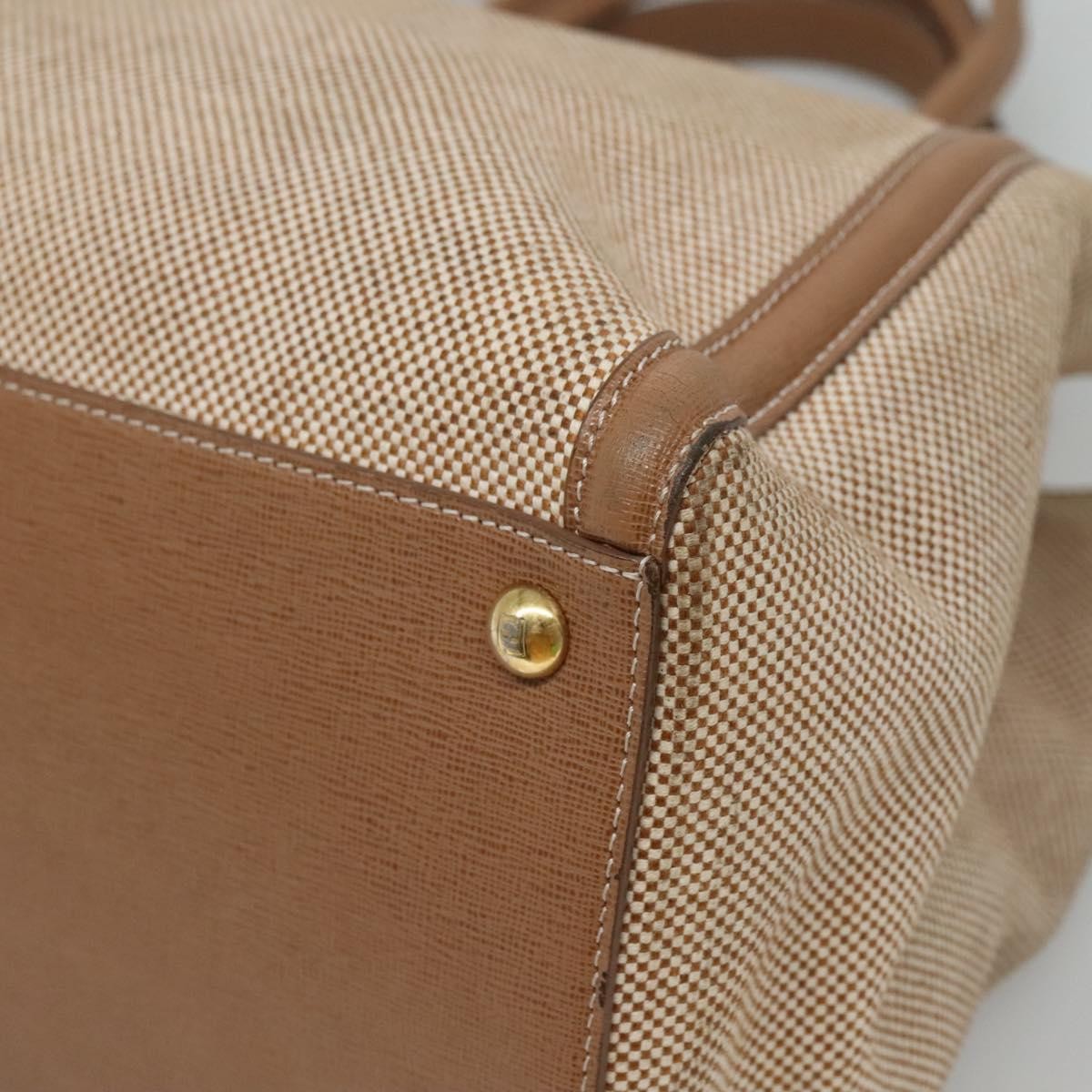 Fendi 2Jours Canvas Beige Canvas Tote Bag Bag (Pre-Owned)