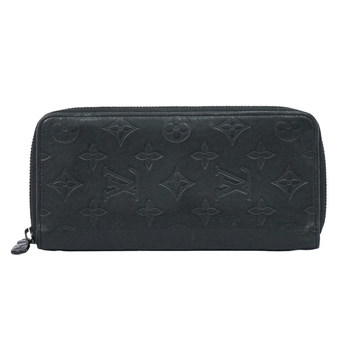 Louis Vuitton Zippy Monogram Shadow Leather Black Leather Wallets Accessory (Pre-Owned)