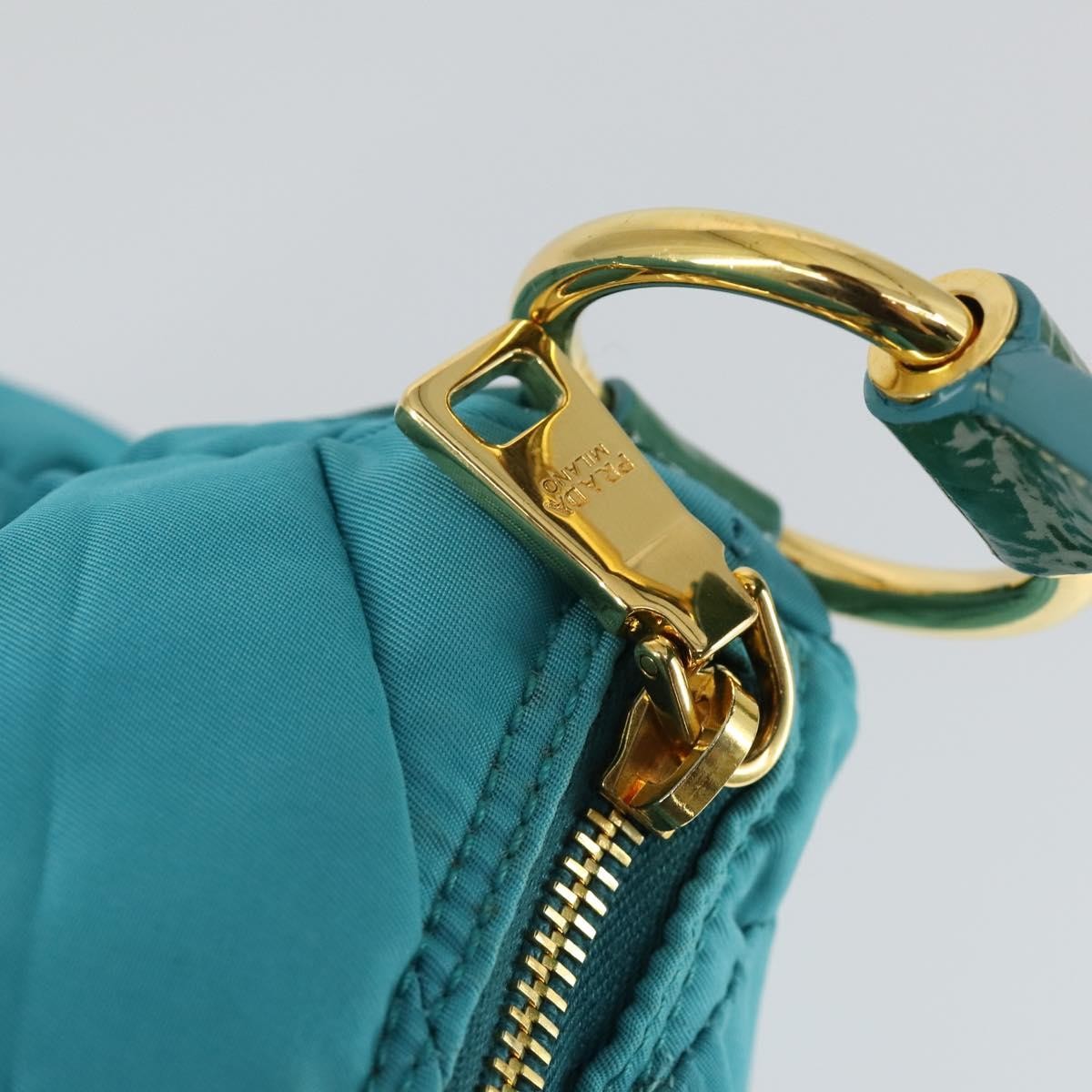 Prada Zip Hobo Chevron Tessuto Blue Nylon Shoulder Bag Bag (Pre-Owned)