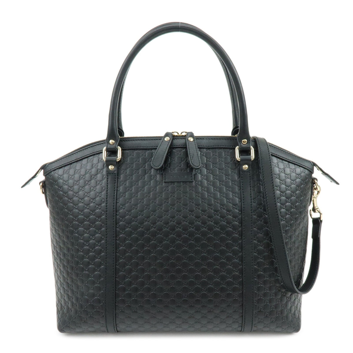 Gucci Guccissima Gg Leather Black Leather Handbag (Pre-Owned)