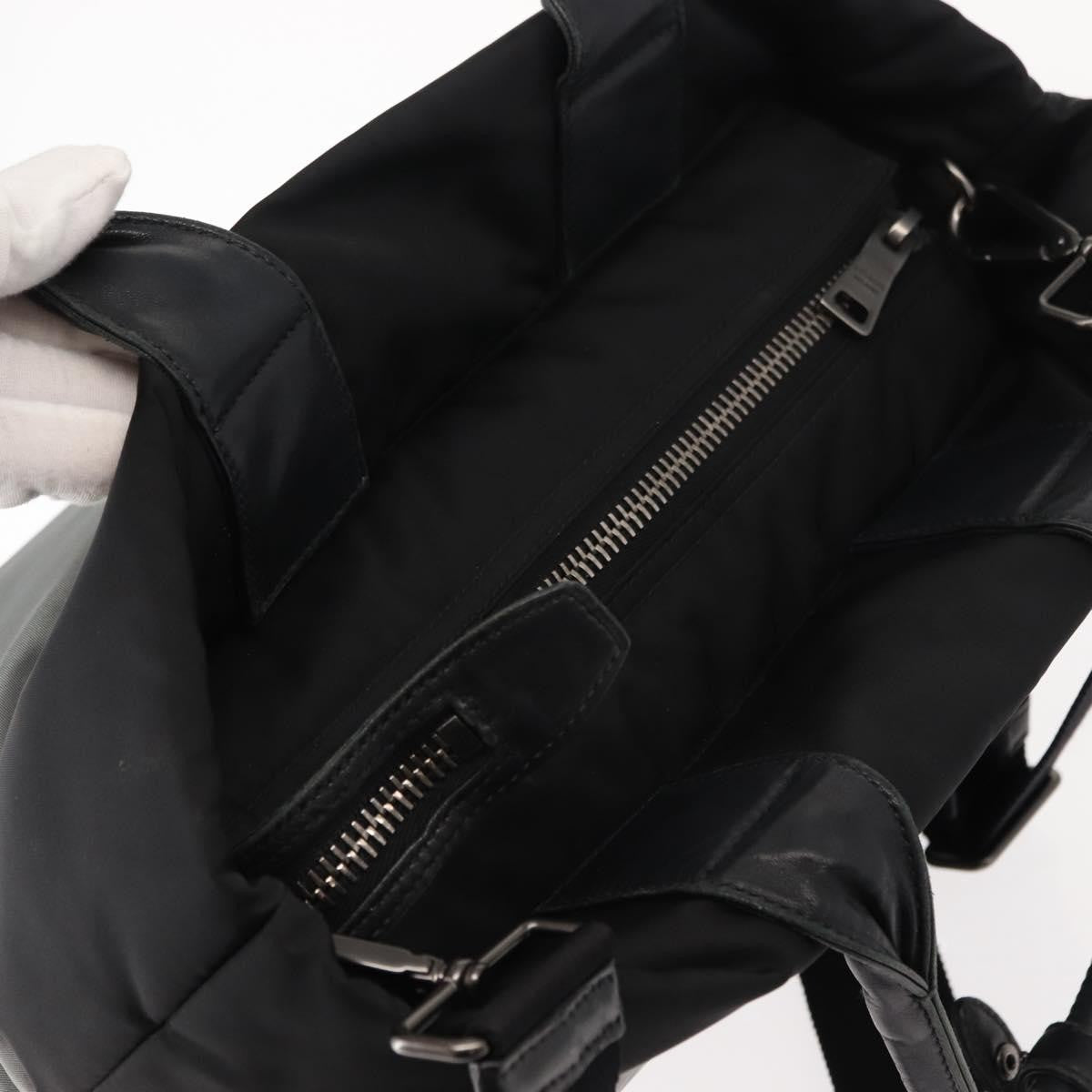 Prada Convertible Double Tote Tessuto Black Nylon Handbag (Pre-Owned)