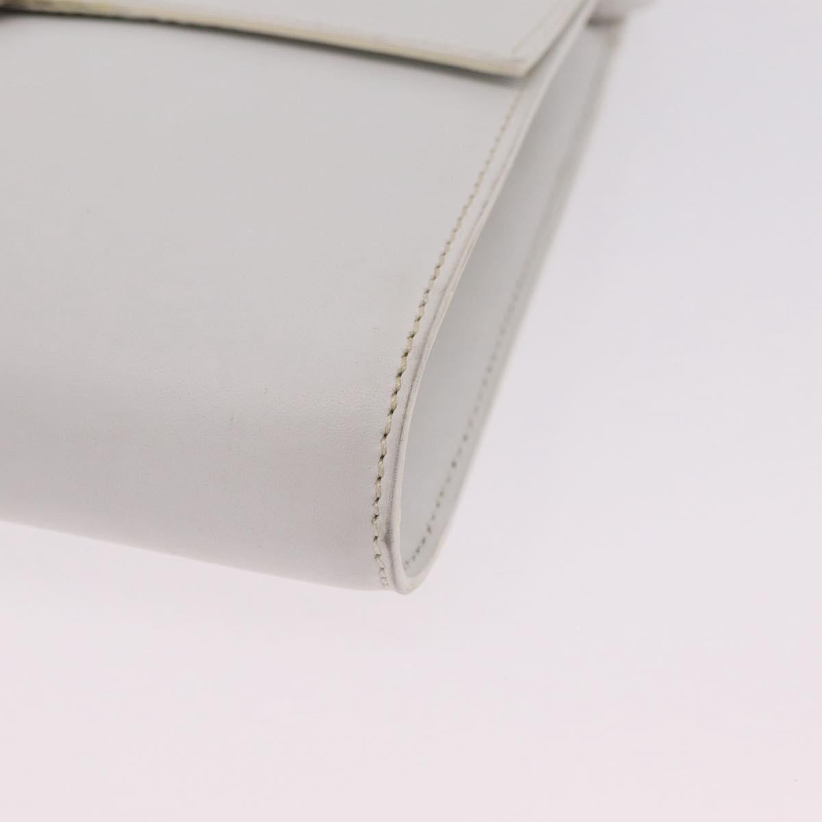 Celine Vintage Circle Logo Leather White Leather Crossbody Bag Bag (Pre-Owned)