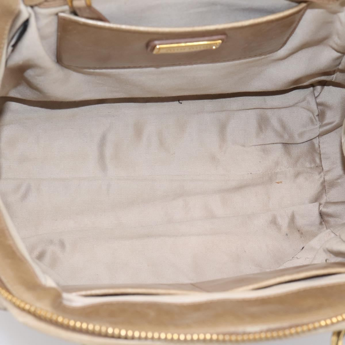 Miu Miu Convertible Dome Satchel Matelasse Leather Beige Leather Handbag (Pre-Owned)
