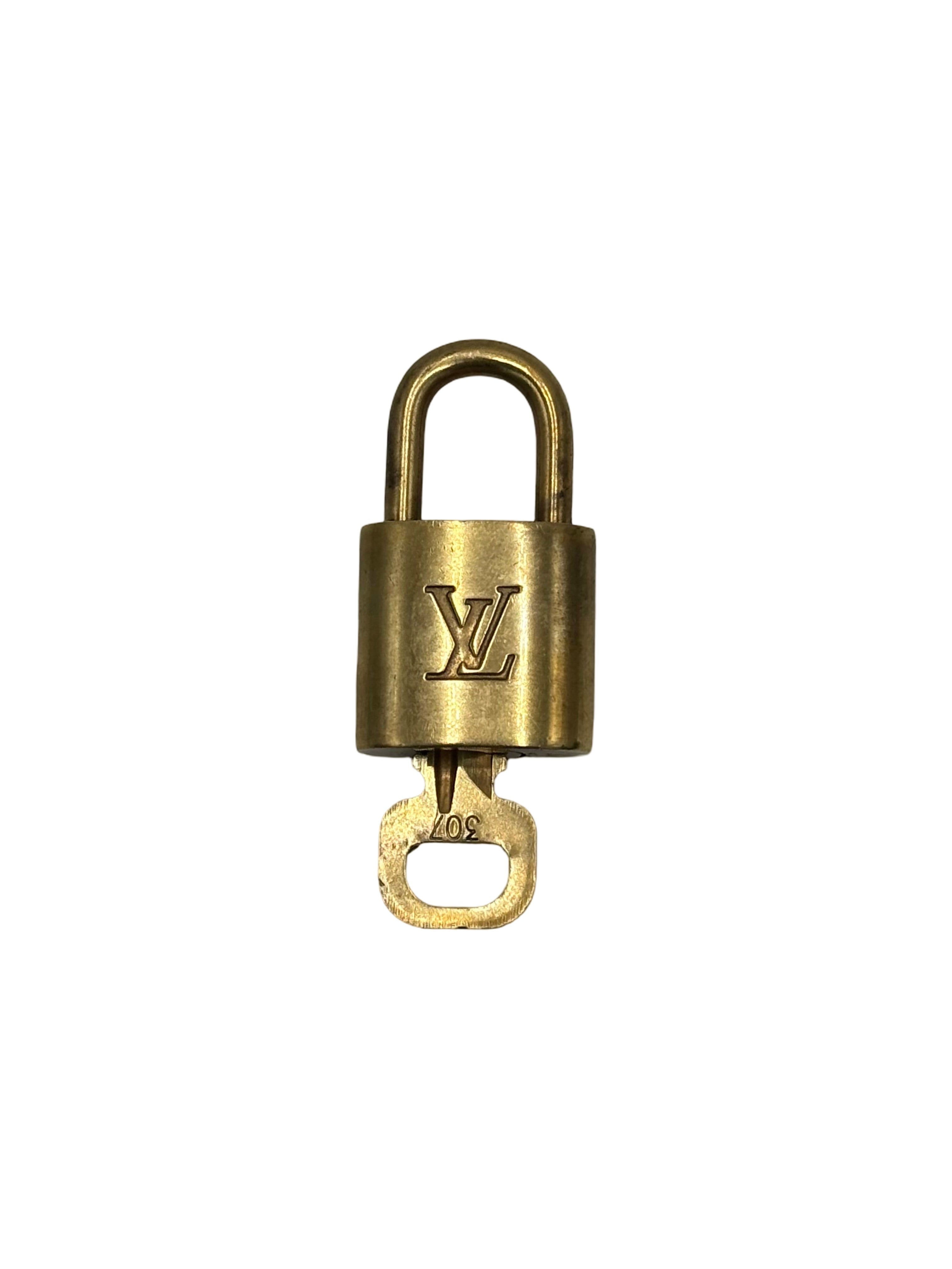 Louis Vuitton Padlock And Key Logo Metal Gold Metal Charms And Keychains Accessory (Pre-Owned)