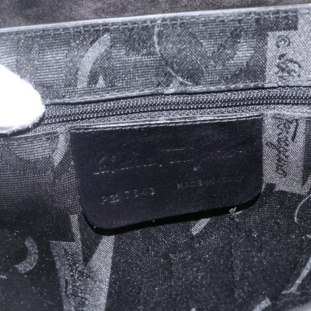 Salvatore Ferragamo Vala Canvas Black Canvas Shoulder Bag Bag (Pre-Owned)