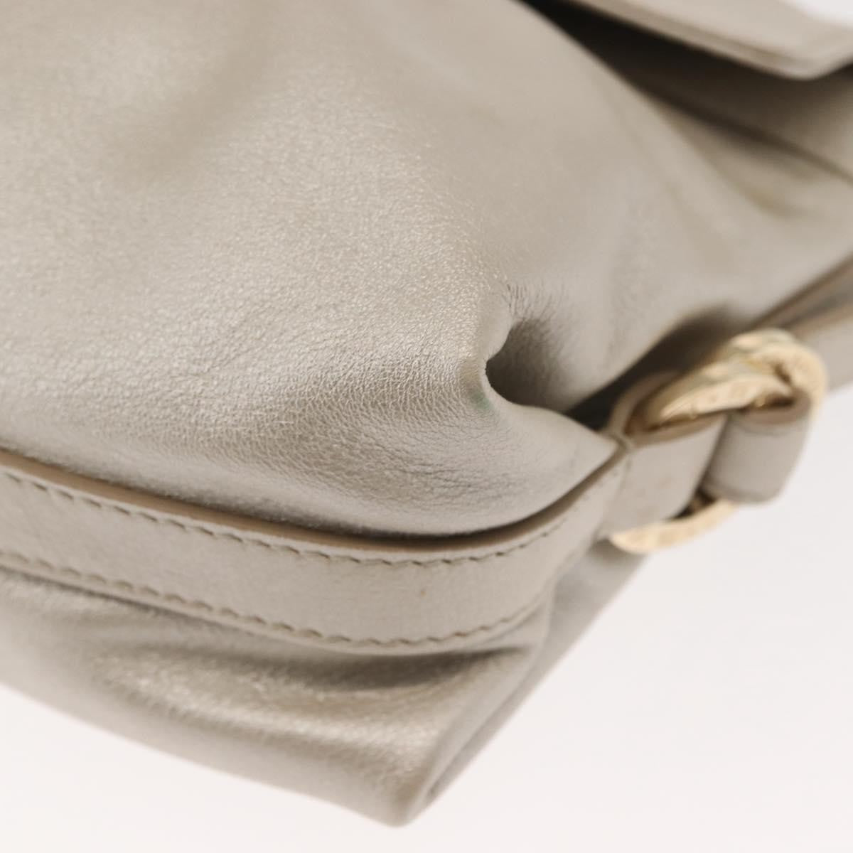 Bvlgari Chandra Flap Leather Silver Leather Bag (Pre-Owned)