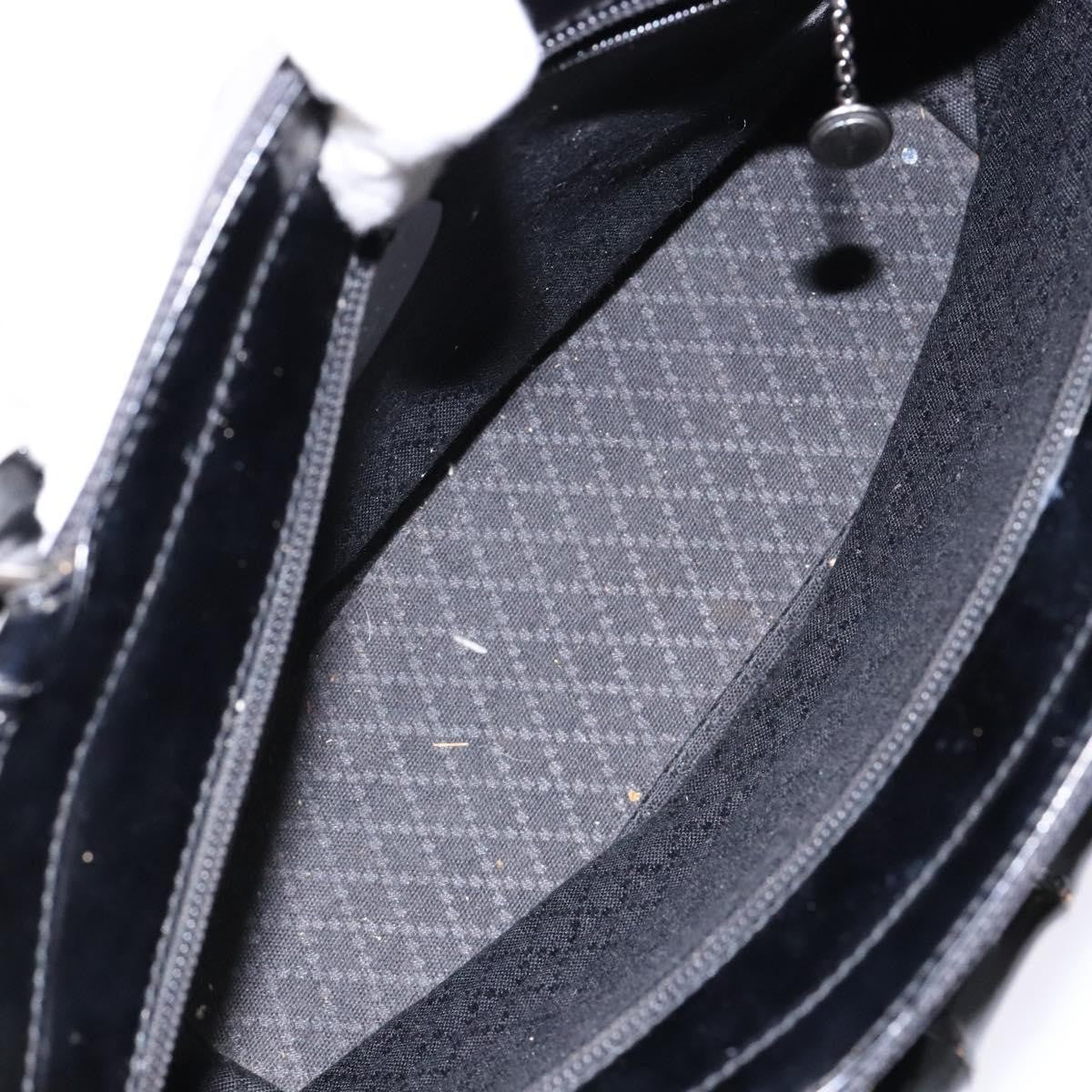 Gucci Vintage Bamboo Handle Nylon Black Nylon Handbag (Pre-Owned)