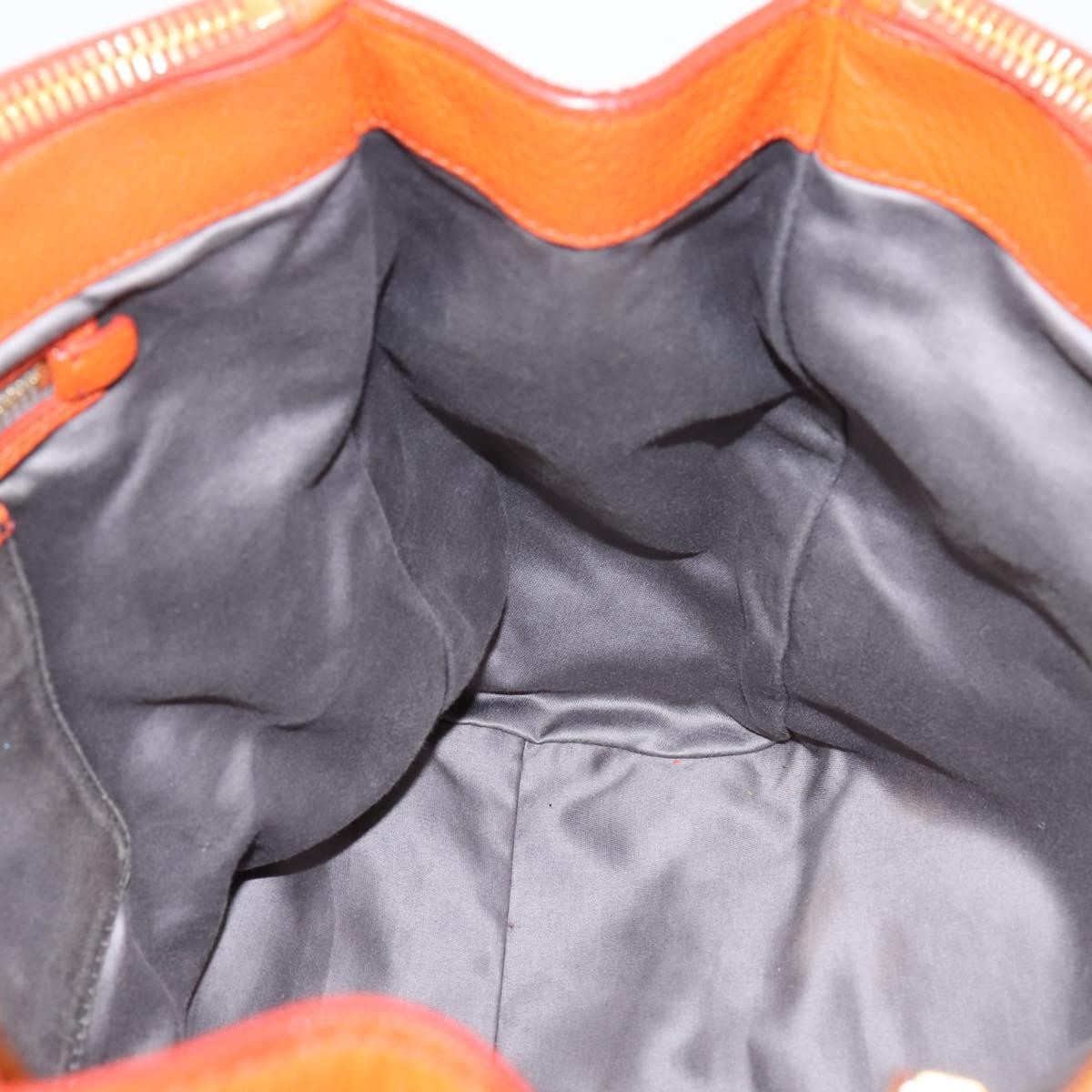 Miu Miu Caribou Convertible Tote Leather Orange Leather Handbag (Pre-Owned)