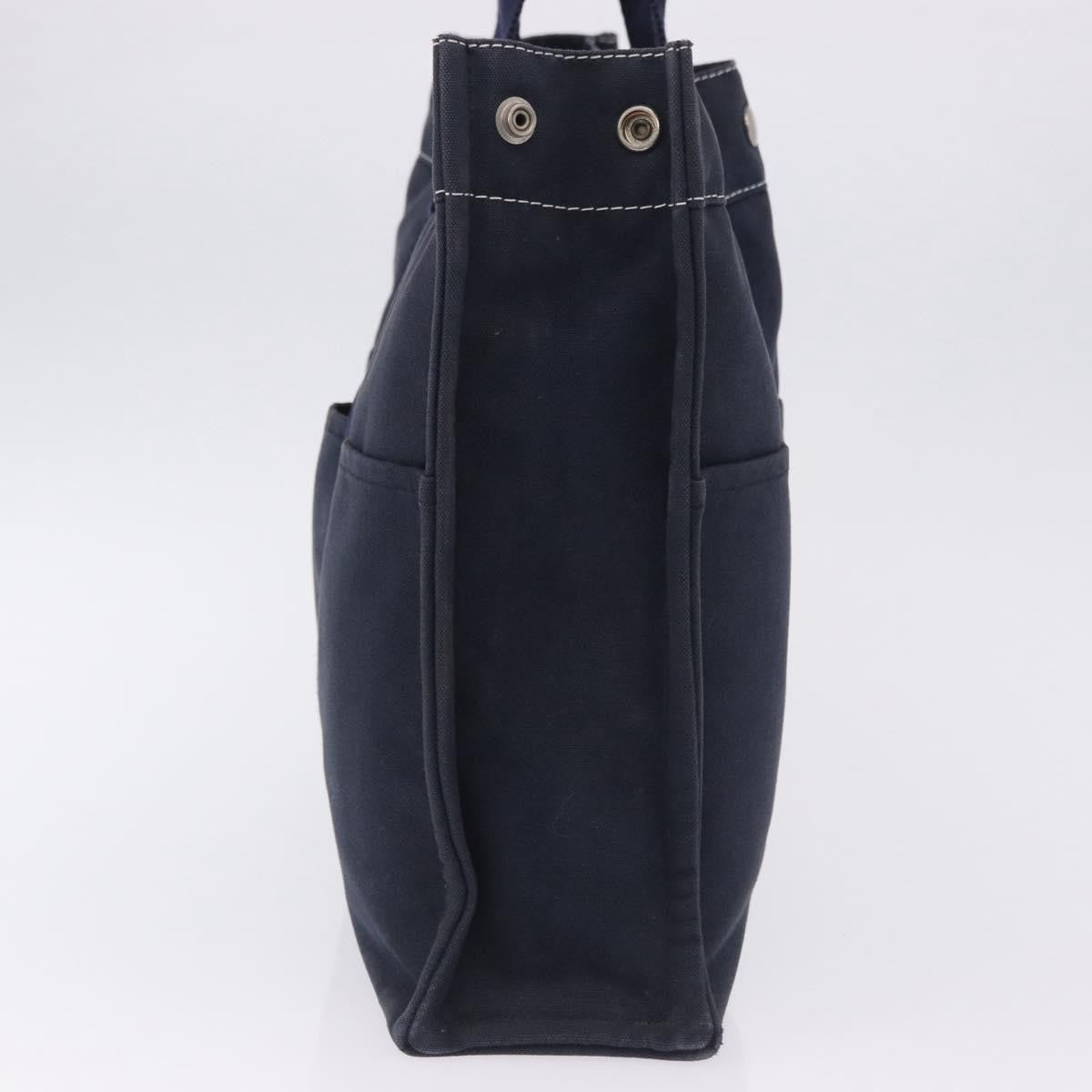 Hermes Fourre Tout Tote Canvas Navy Canvas Tote Bag Bag (Pre-Owned)