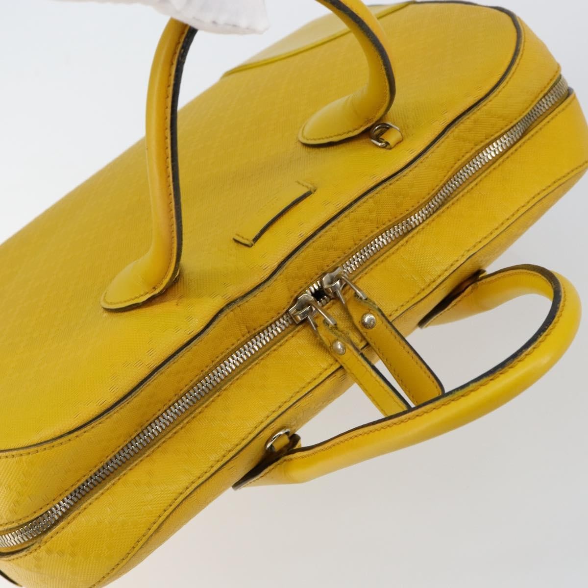 Gucci Bright Top Handle Diamante Leather Yellow Leather Handbag (Pre-Owned)