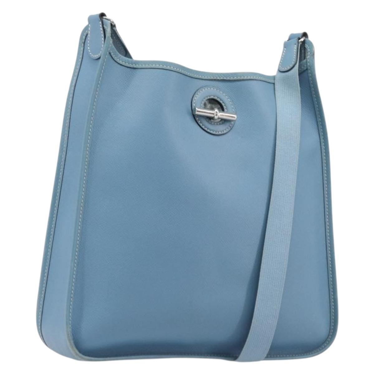 Hermes Vespa Courchevel Blue Leather Shoulder Bag Bag (Pre-Owned)