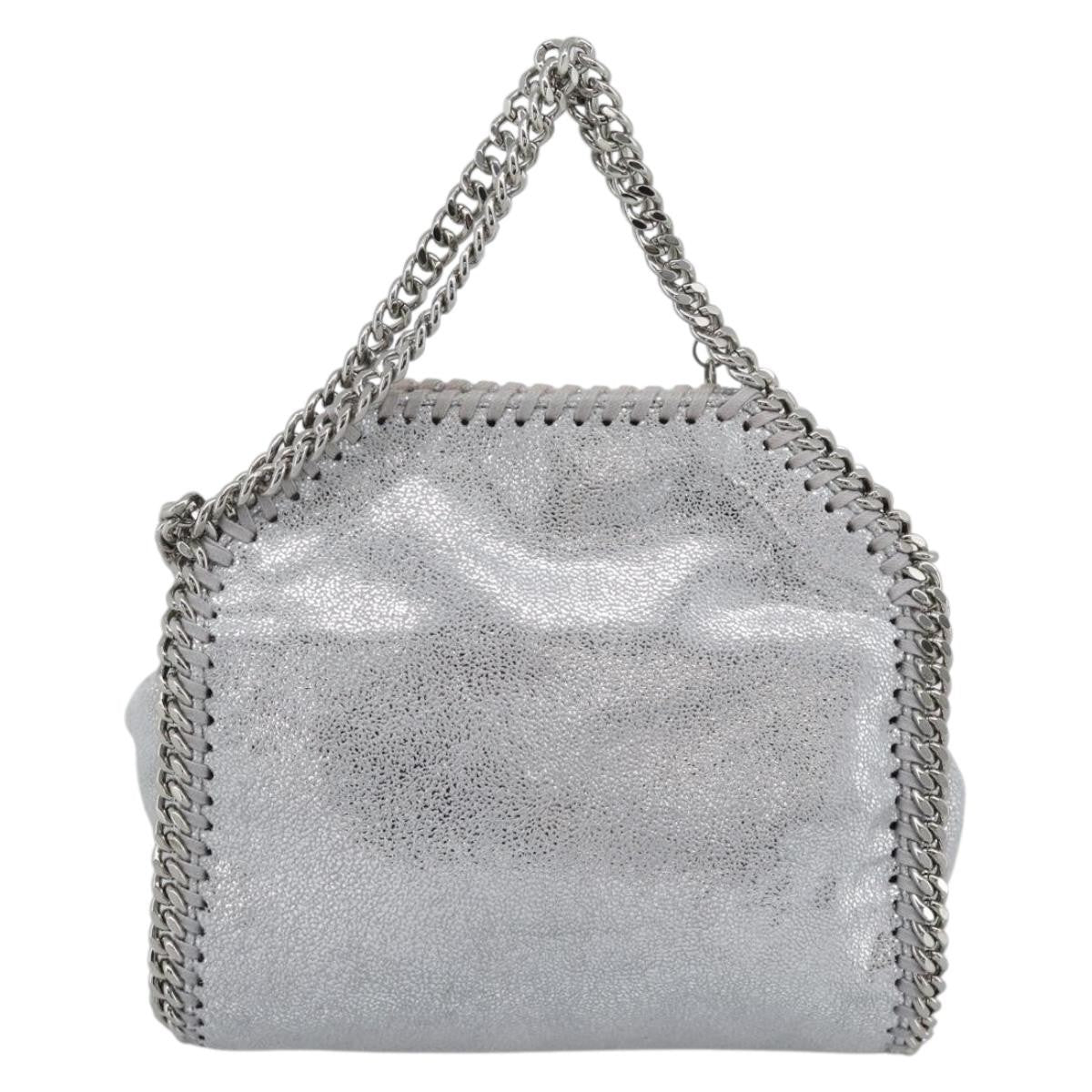 Stella Mccartney Falabella Fold Over Faux Leather Silver Polyester Shoulder Bag Bag (Pre-Owned)