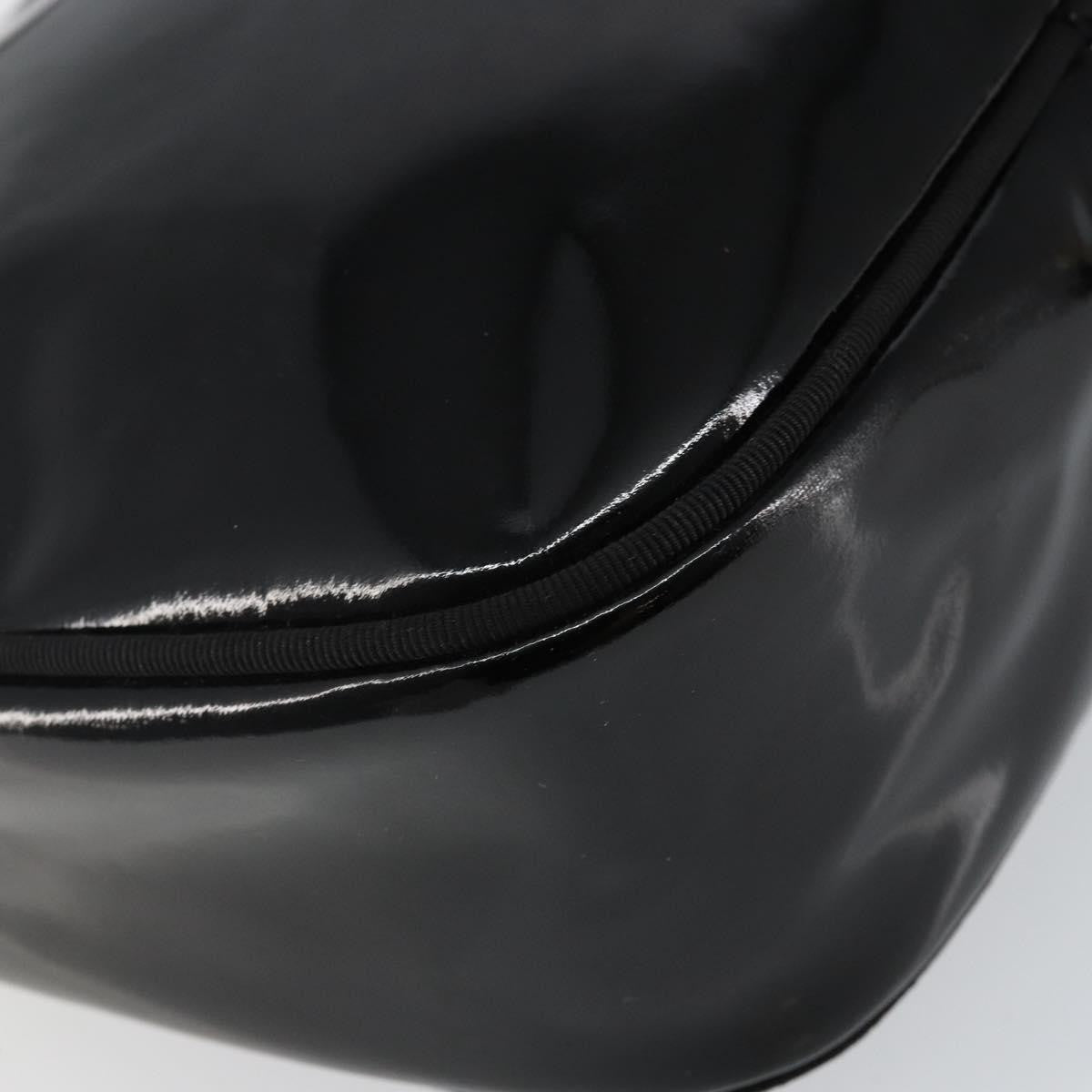 Salvatore Ferragamo Vala Patent Leather Black Patent_Leather Bag (Pre-Owned)