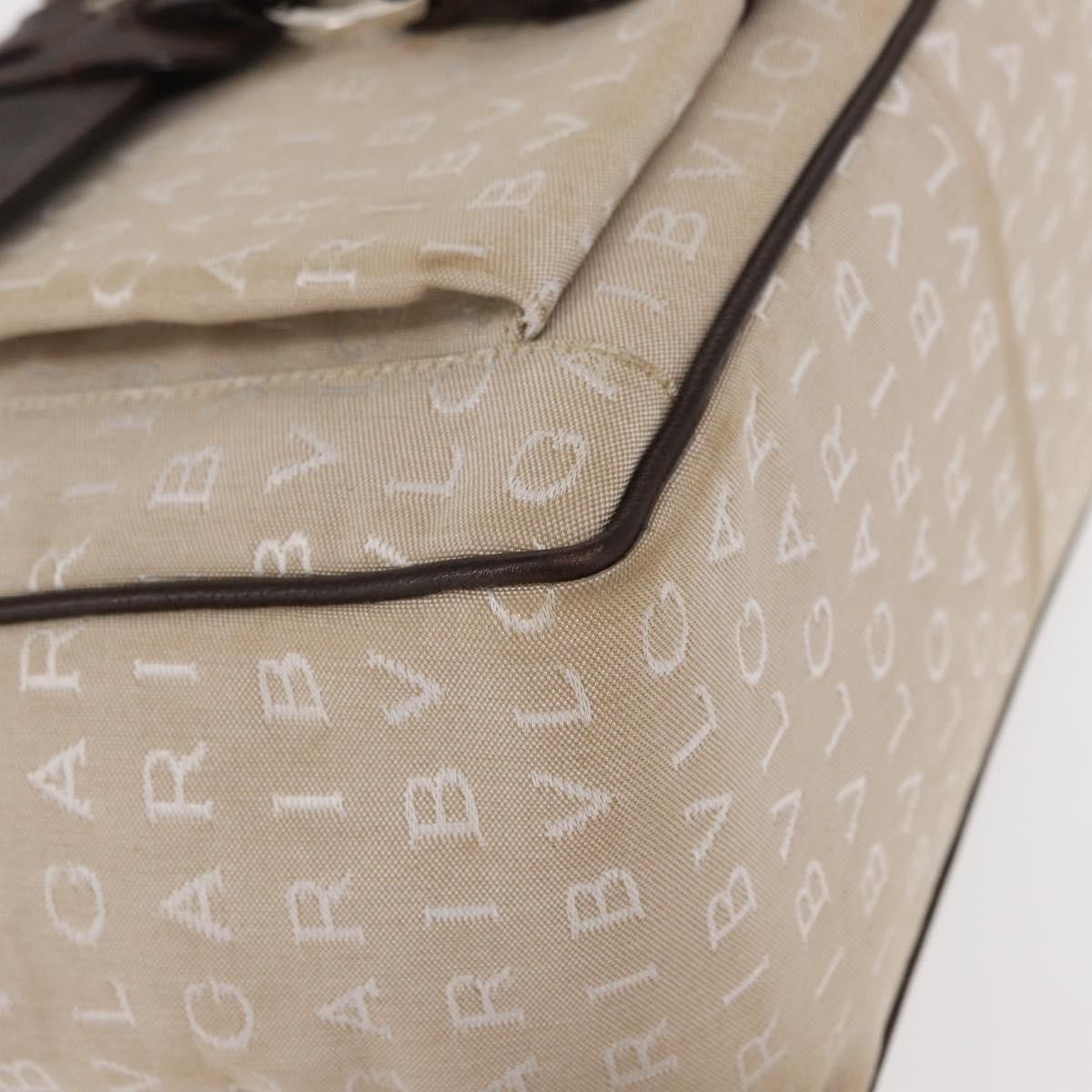 Bvlgari Logomania Canvas Beige Canvas Handbag (Pre-Owned)