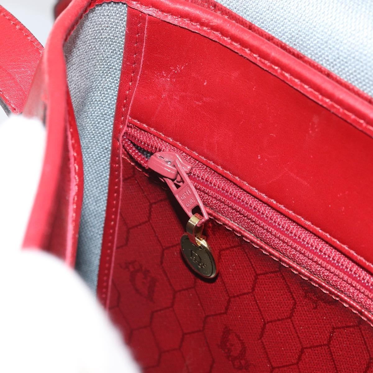 Christian Dior Vintage Honeycomb Flap Canvas And Leather Red Canvas Shoulder Bag Bag (Pre-Owned)