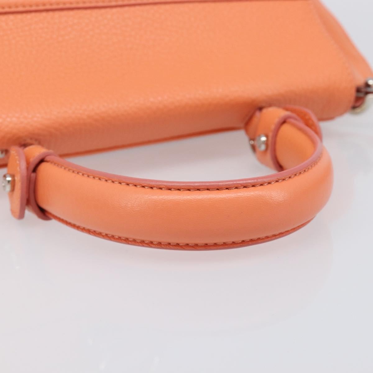 Salvatore Ferragamo Sofia Satchel Leather Orange Leather Handbag (Pre-Owned)