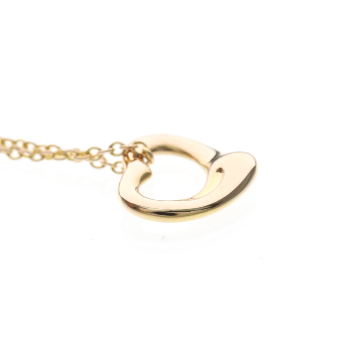 Tiffany & Co. Elsa Peretti Open Heart Pendant 18K Yellow Gold Gold Pink_Gold Necklace Jewelry (Pre-Owned)