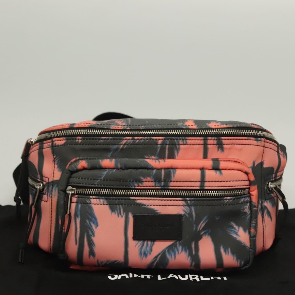 Saint Laurent Front Pocket Waist Printed Nylon Pink Nylon Shoulder Bag Bag (Pre-Owned)