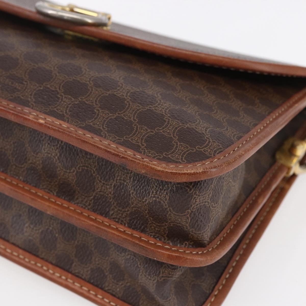 Celine Flap Shoulder Canvas Brown Canvas Shoulder Bag Bag (Pre-Owned)