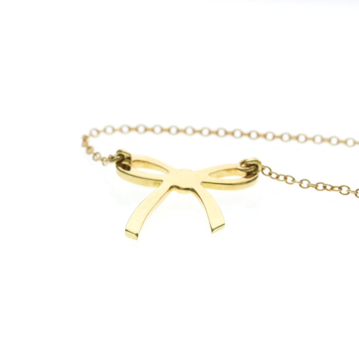 Tiffany & Co. Bow Pendant 18K Yellow Gold Gold Yellow_Gold Necklace Jewelry (Pre-Owned)