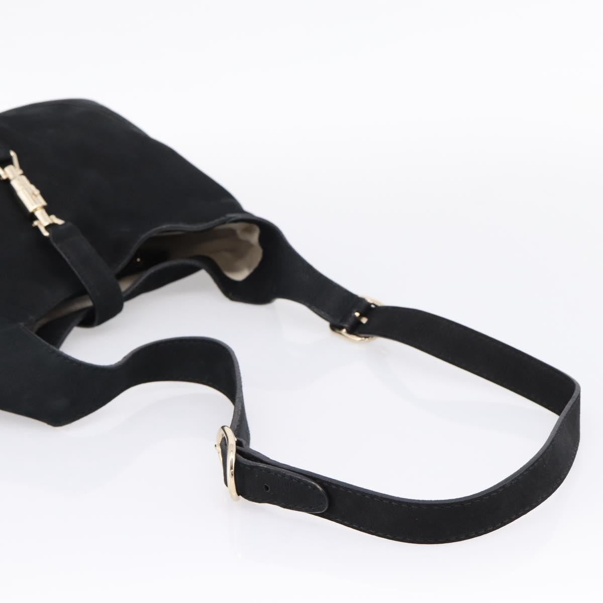 Gucci Jackie O Suede Black Leather Handbag (Pre-Owned)