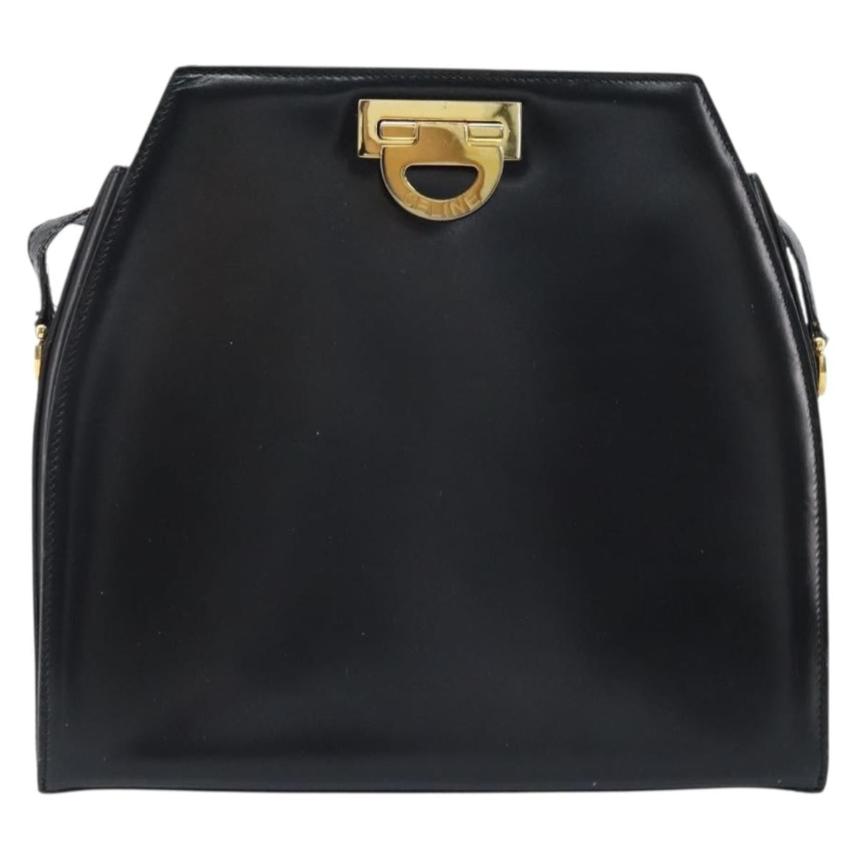 Celine Vintage Leather Black Leather Shoulder Bag Bag (Pre-Owned)