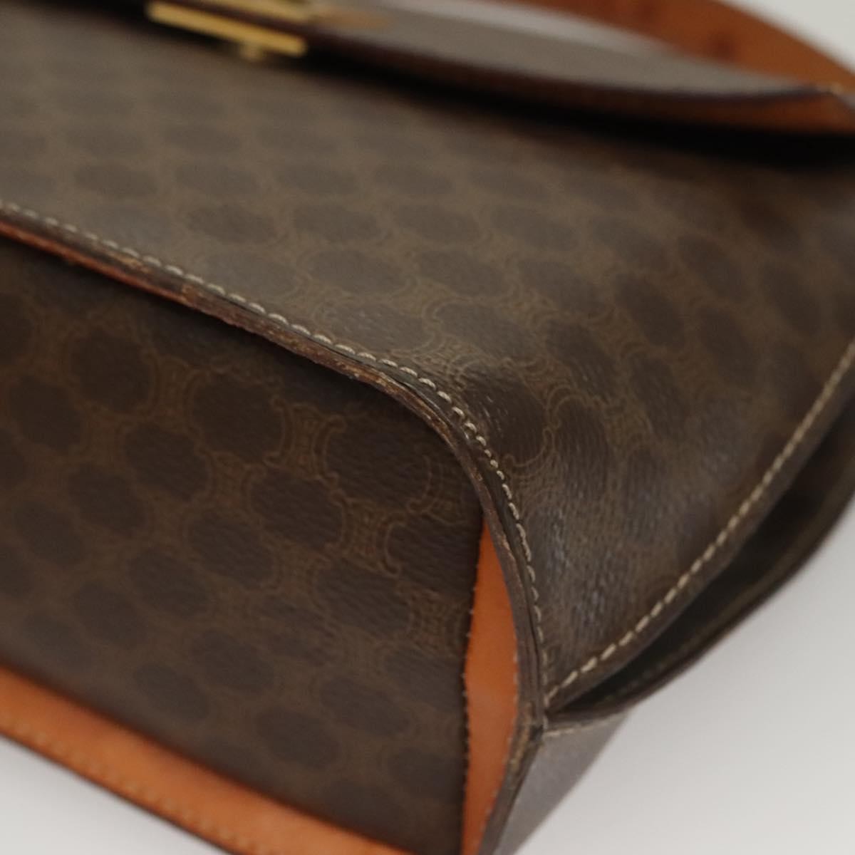 Celine Macadam Macadam With Leather Brown Canvas Handbag (Pre-Owned)