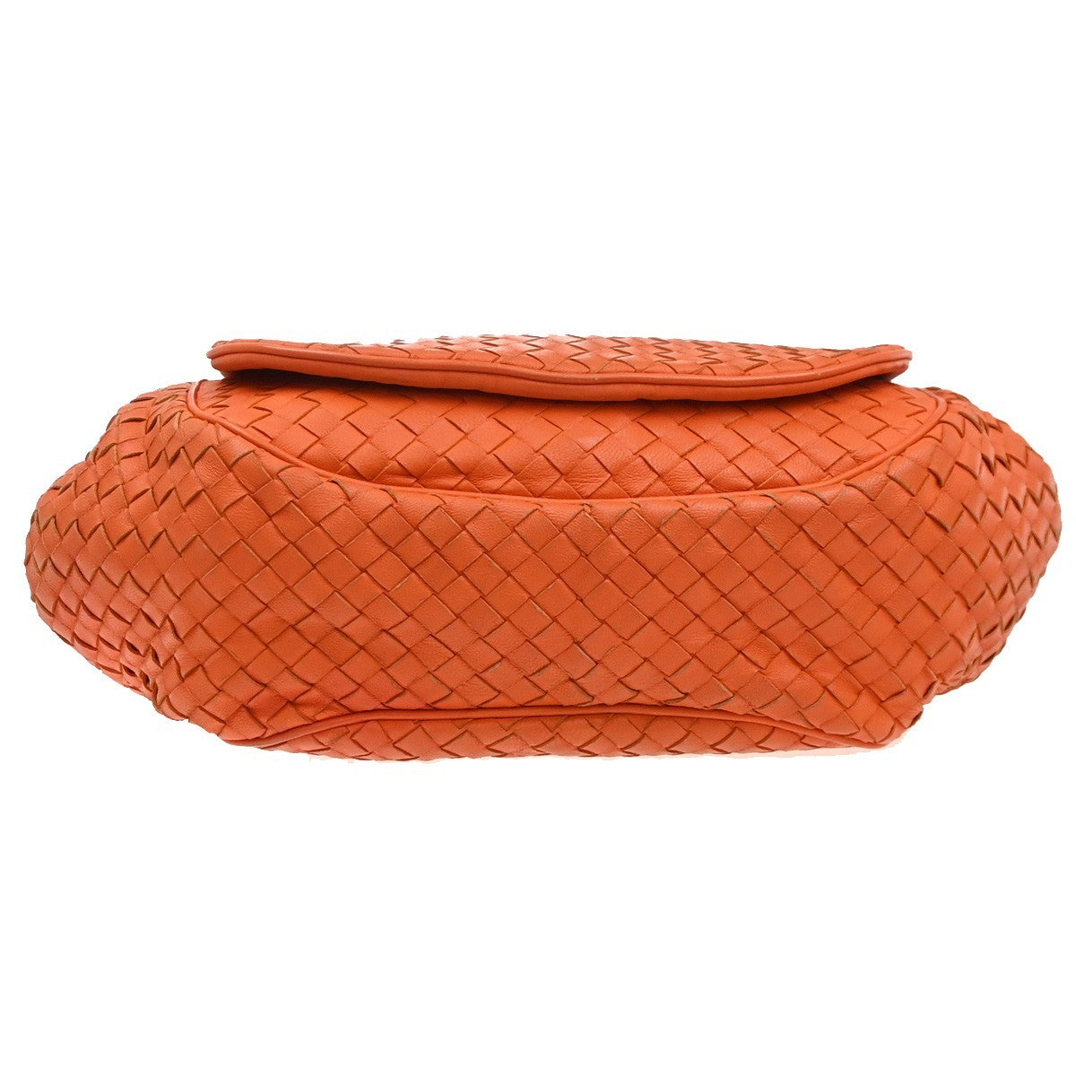 Bottega Veneta Intrecciato Shoulder Leather Orange Leather Handbag (Pre-Owned)