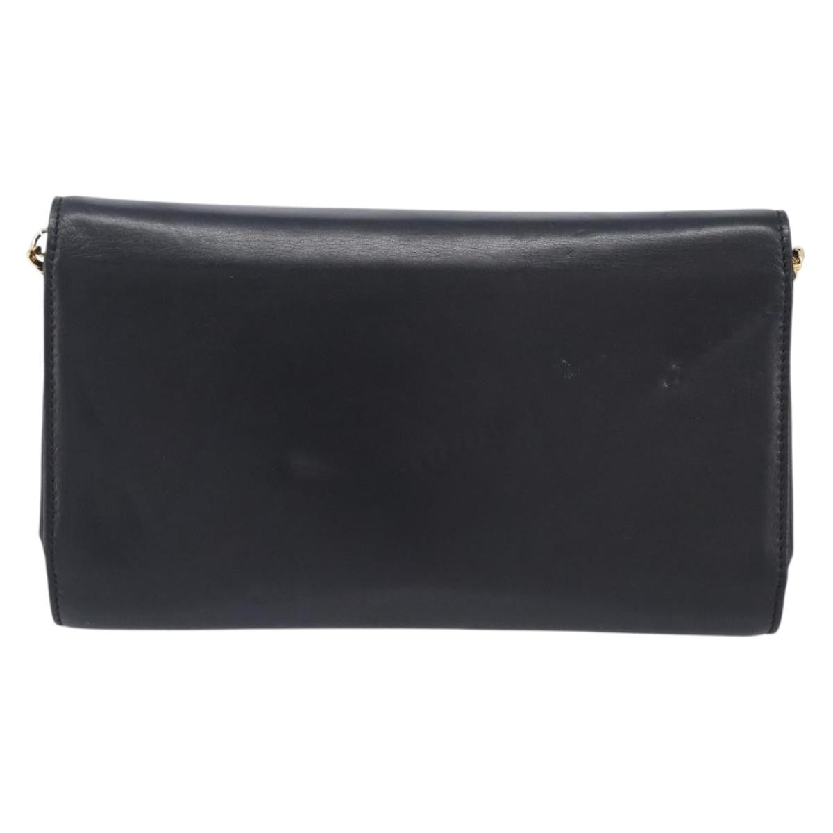 Celine Shoulder Leather Black Leather Shoulder Bag Bag (Pre-Owned)