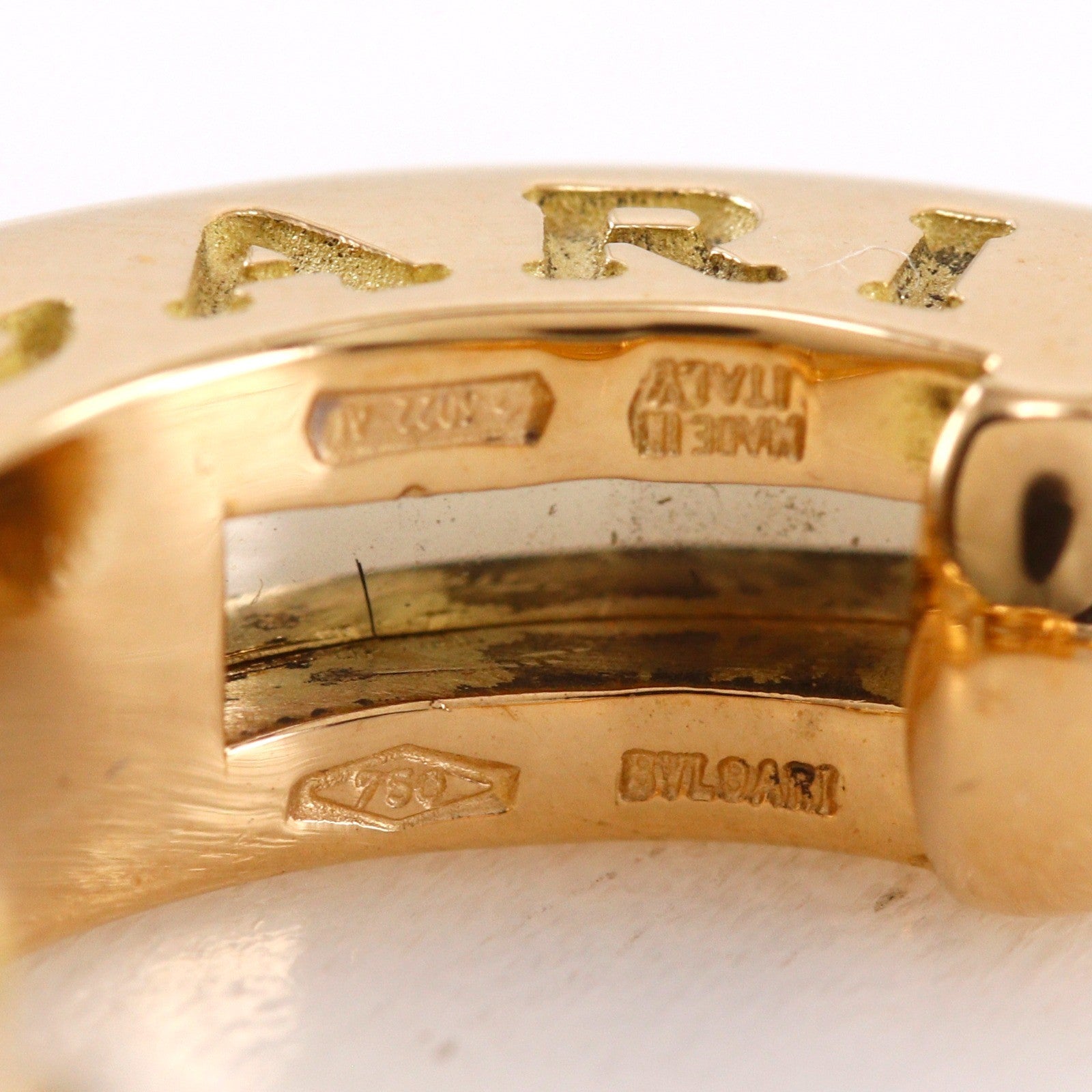 Bvlgari B.Zero1 Hoop 18K Yellow Gold And Diamonds Gold Yellow_Gold Earrings Jewelry (Pre-Owned)