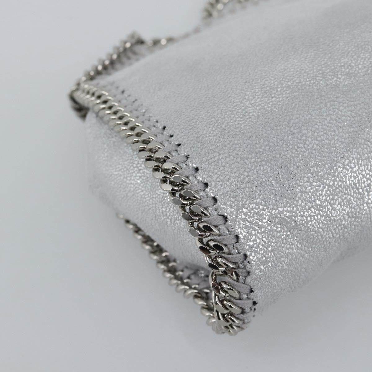 Stella Mccartney Falabella Fold Over Faux Leather Silver Polyester Shoulder Bag Bag (Pre-Owned)