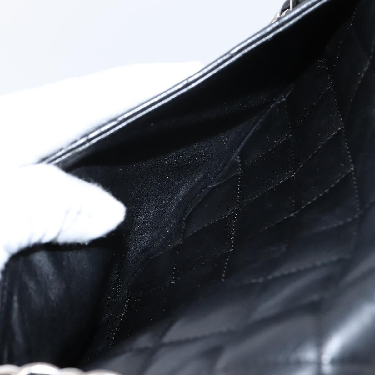 Chanel Vintage Square Classic Flap Quilted Lambskin Black Leather Handbag (Pre-Owned)