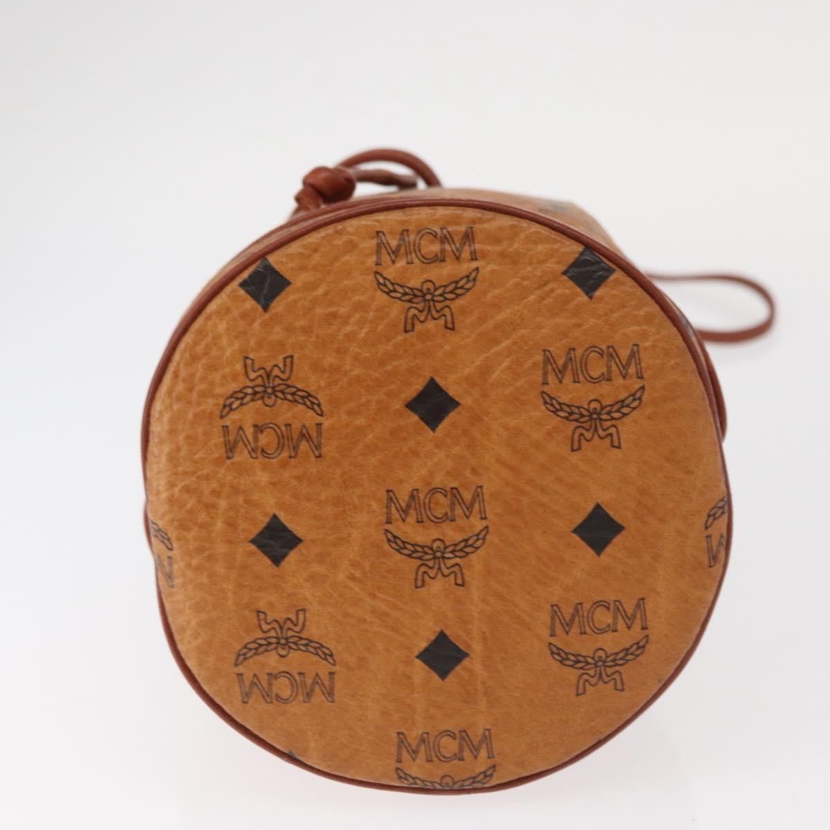 MCM Visetos Canvas And Leather Brown Canvas Shoulder Bag Bag (Pre-Owned)