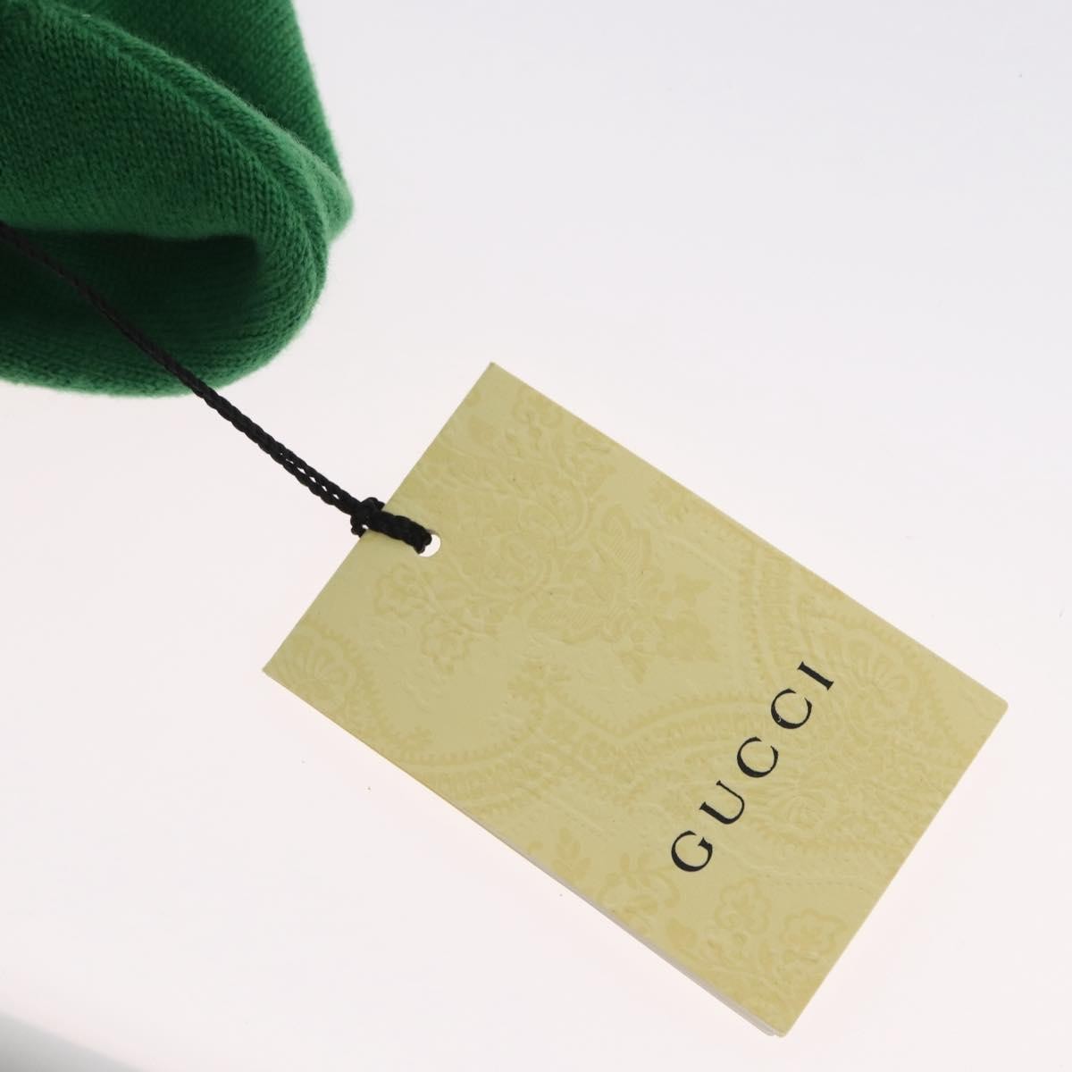 Gucci Beanie Alien Intarsia Green Canvas Head Accessory Accessory (Pre-Owned)