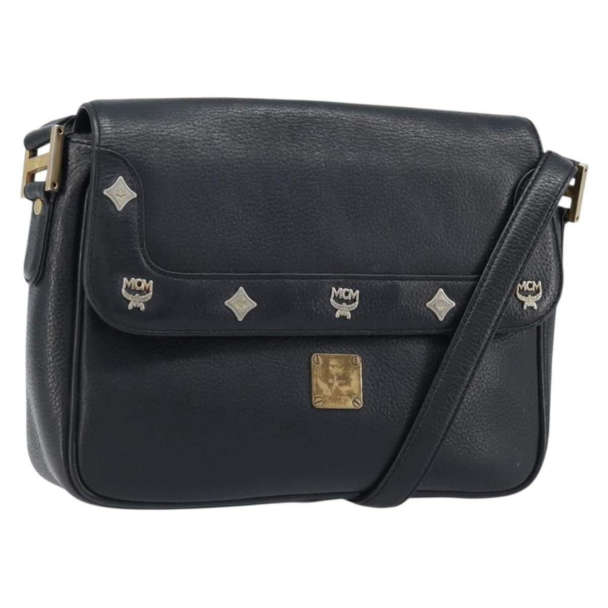 MCM Vintage Vicetos Leather Black Leather Shoulder Bag Bag (Pre-Owned)