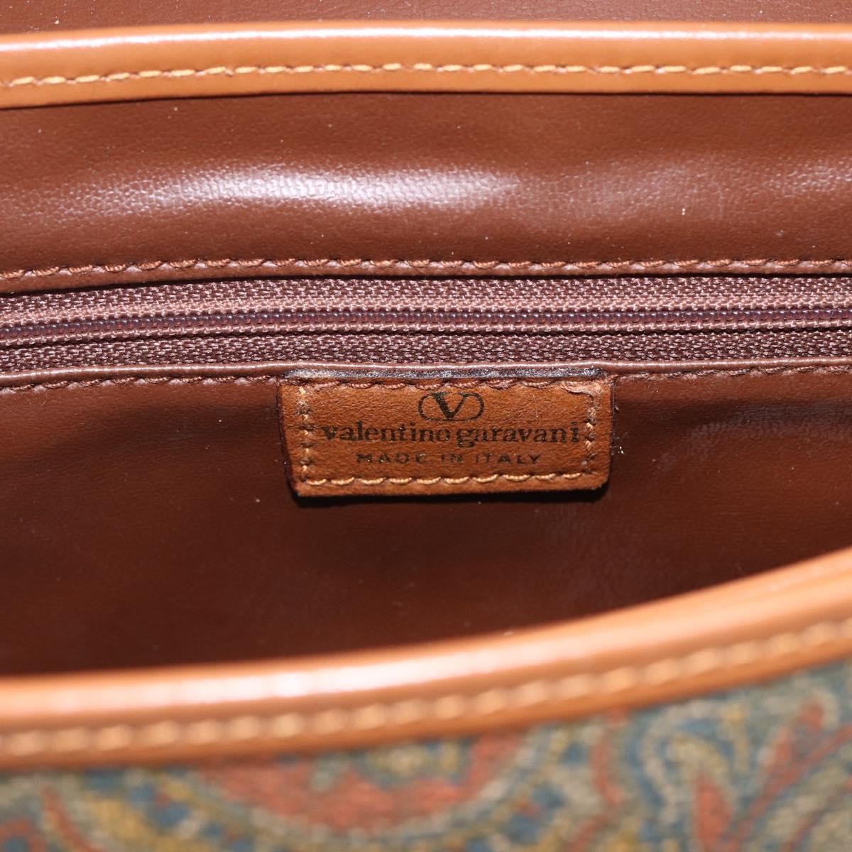 Valentino Garavani Vintage Canvas And Leather Brown Canvas Shoulder Bag Bag (Pre-Owned)