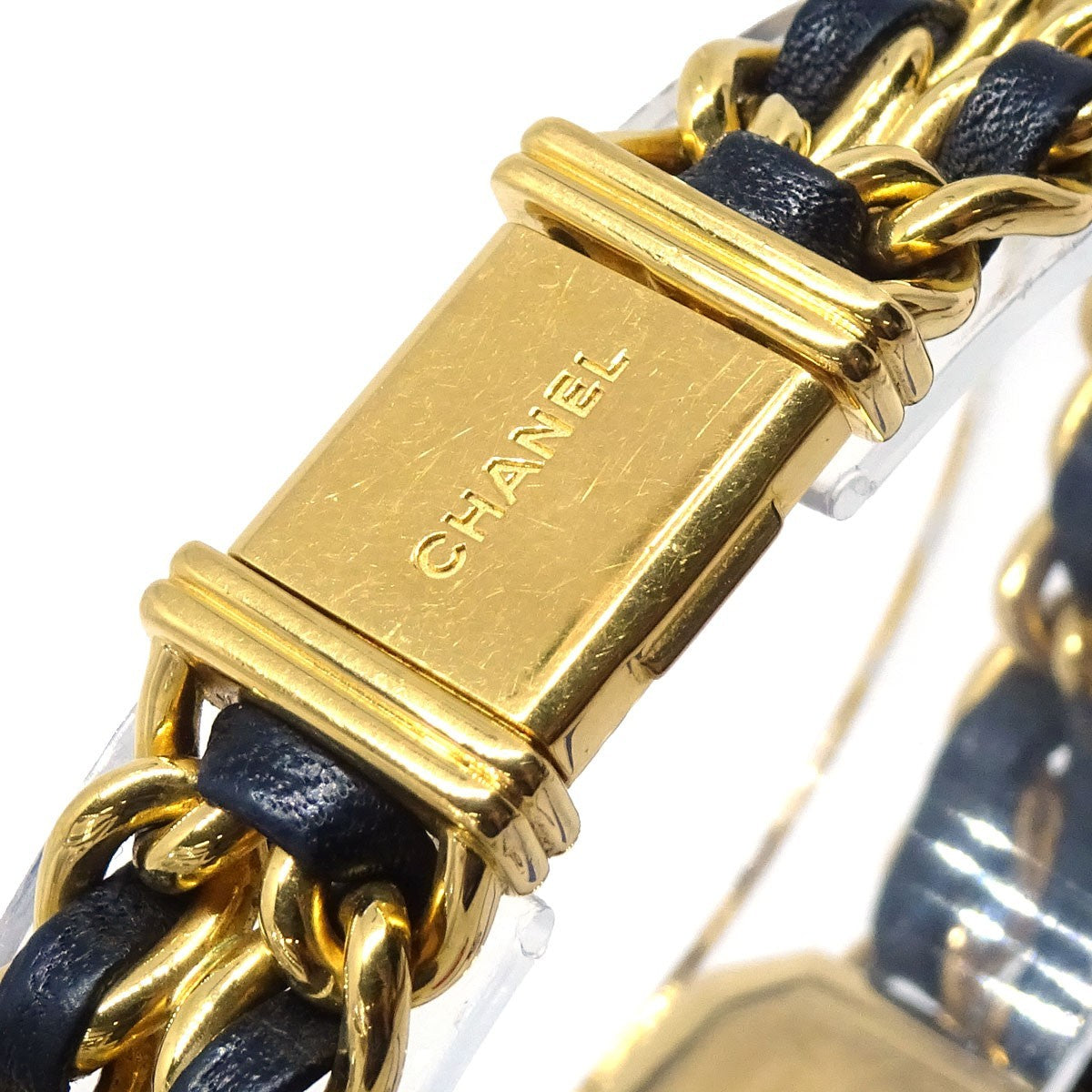 Chanel Premiere Rock Quartz Plated Metal And Leather Watch (Pre-Owned)