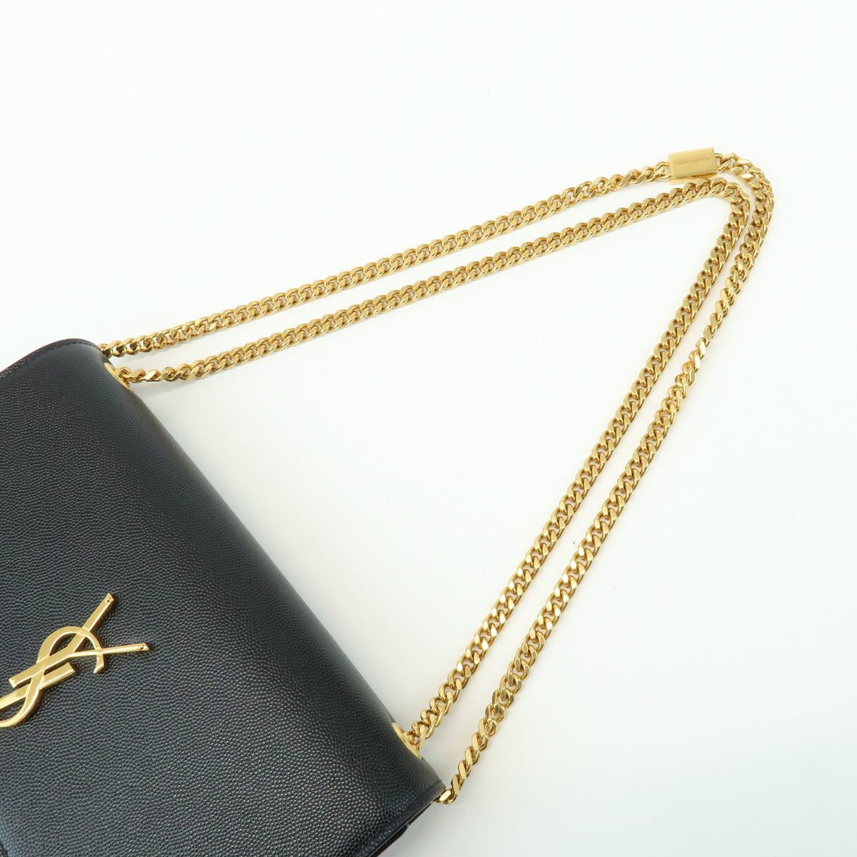 Saint Laurent Classic Monogram Leather Black Leather Crossbody Bag Bag (Pre-Owned)