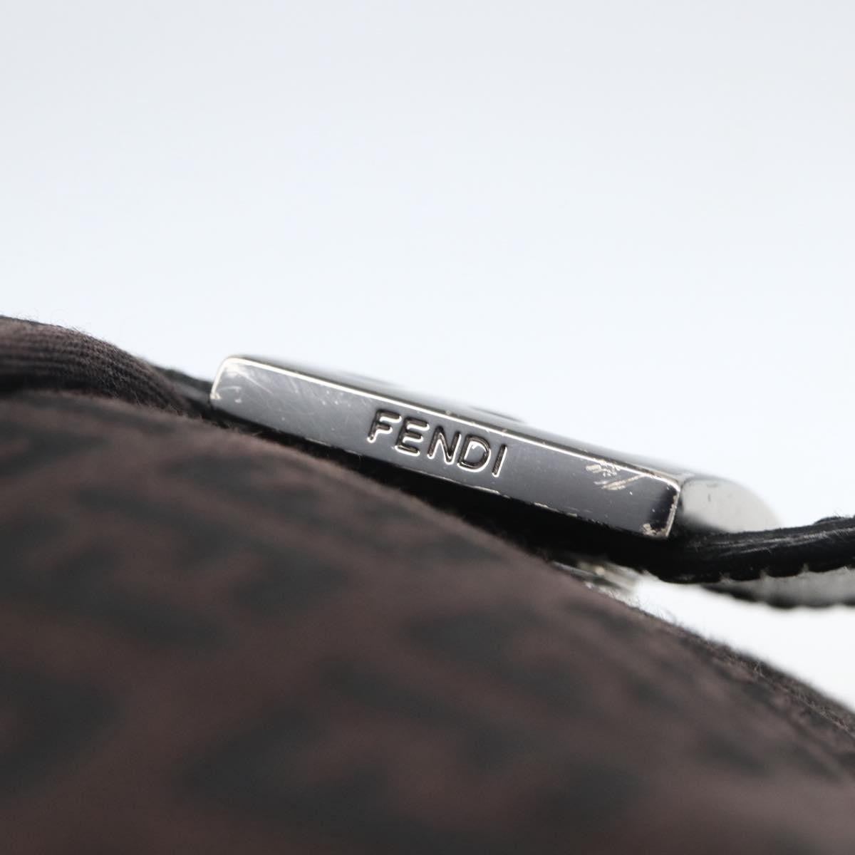 Fendi Vintage Flap Zucchino Canvas Brown Canvas Shoulder Bag Bag (Pre-Owned)