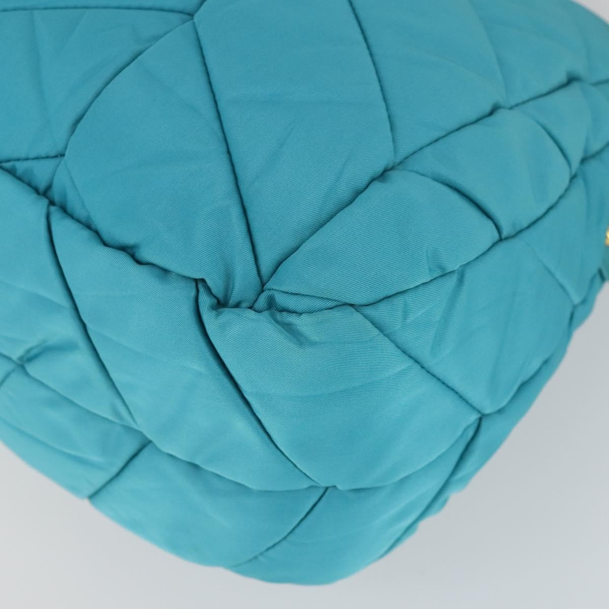 Prada Zip Hobo Chevron Tessuto Blue Nylon Shoulder Bag Bag (Pre-Owned)
