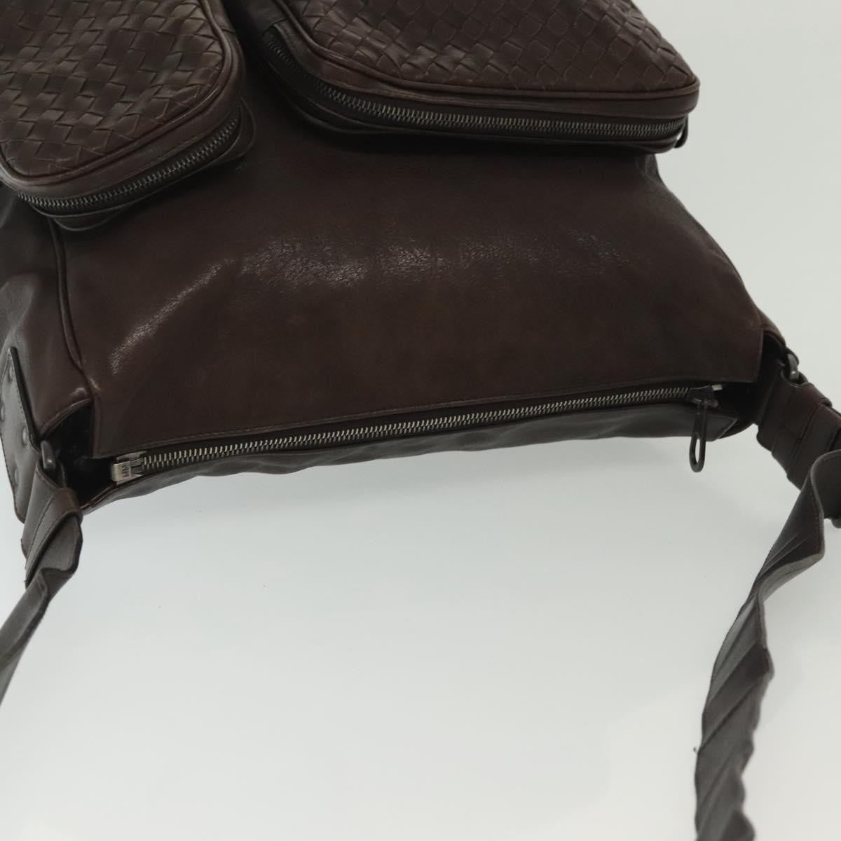 Bottega Veneta Intrecciato Shoulder Leather Brown Leather Shoulder Bag Bag (Pre-Owned)