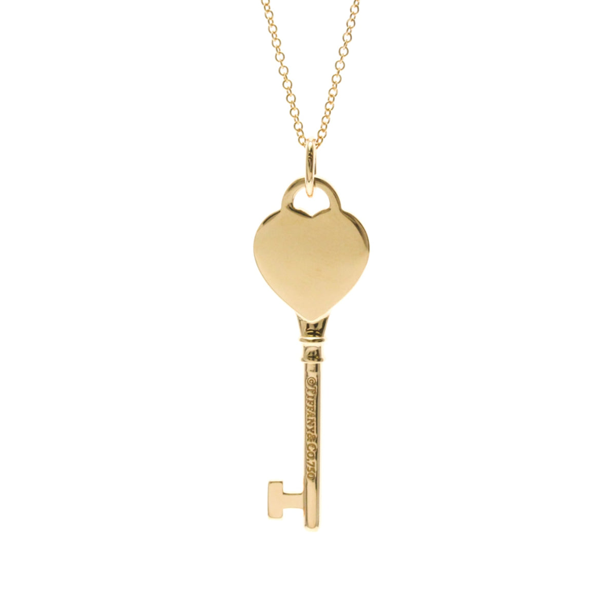 Tiffany & Co. Heart Key Pendant 18K Rose Gold With Diamonds Gold Pink_Gold Necklace Jewelry (Pre-Owned)