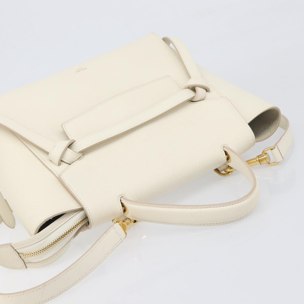 Celine Belt Leather White Leather Handbag (Pre-Owned)