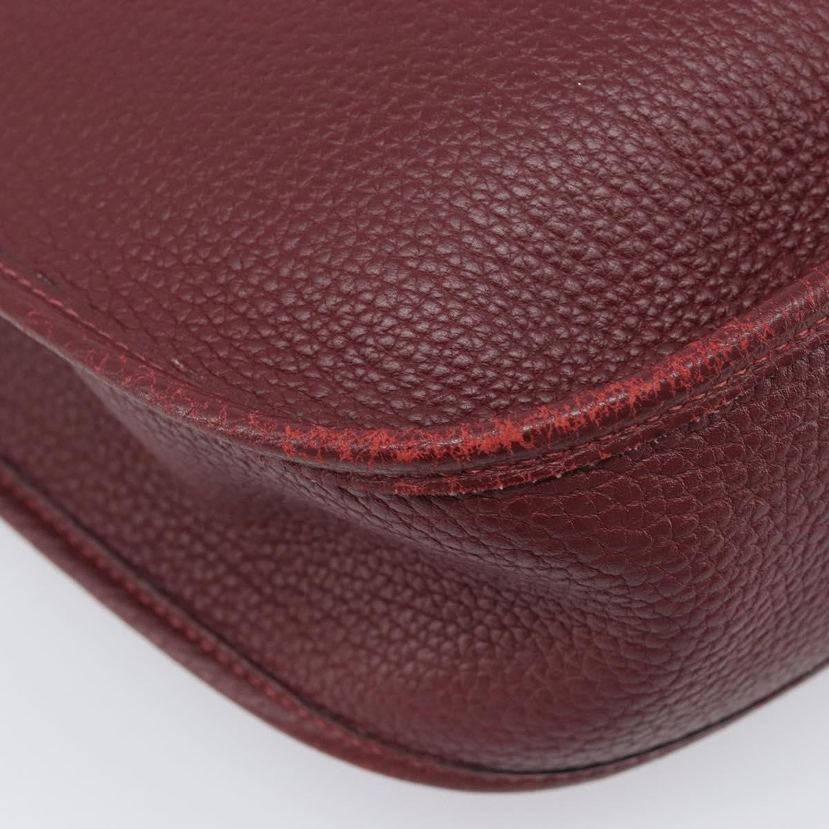 Hermes Evelyne Bag Gen I Chamonix Burgundy Leather Handbag (Pre-Owned)