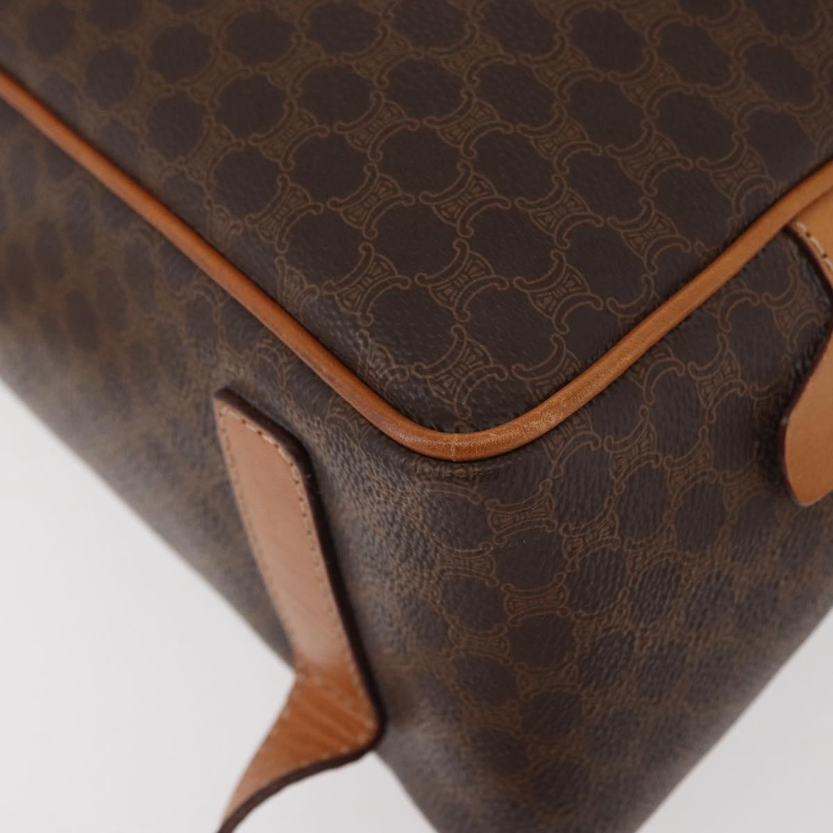 Celine Backpack Leather Brown Canvas Backpack Bag (Pre-Owned)